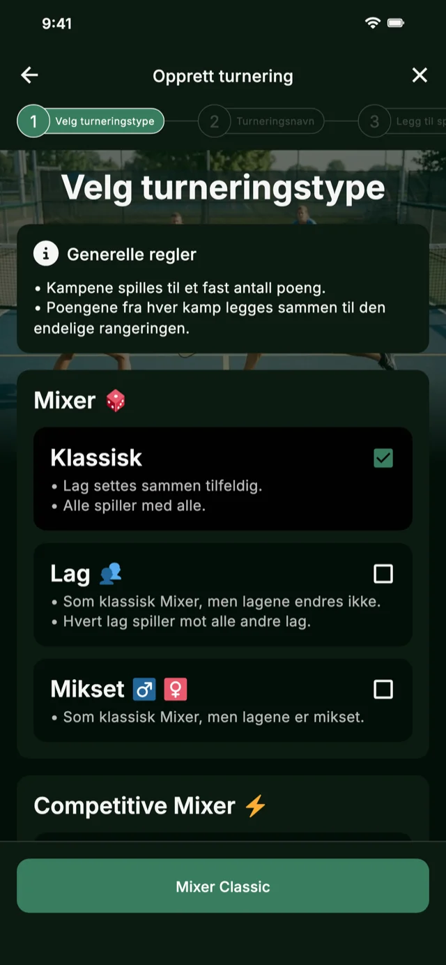 Valg av pickleballturneringsformat for Mixer og Competitive Mixer